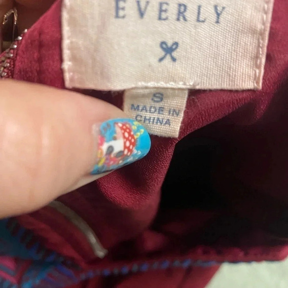 Anthropologie Everly Red Aztec Embroidered Fit & Flare Dress Size Small - Picture 6 of 7